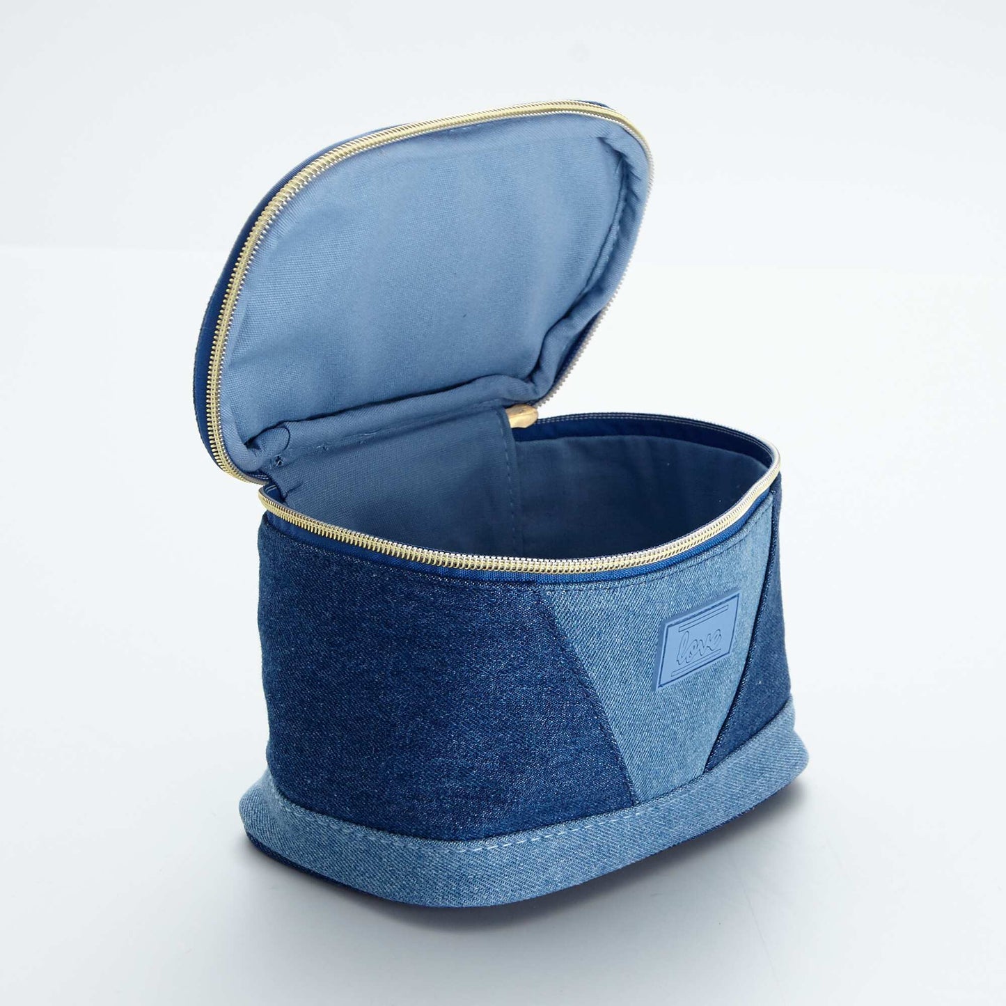 Denim effect toiletry bag BLUE