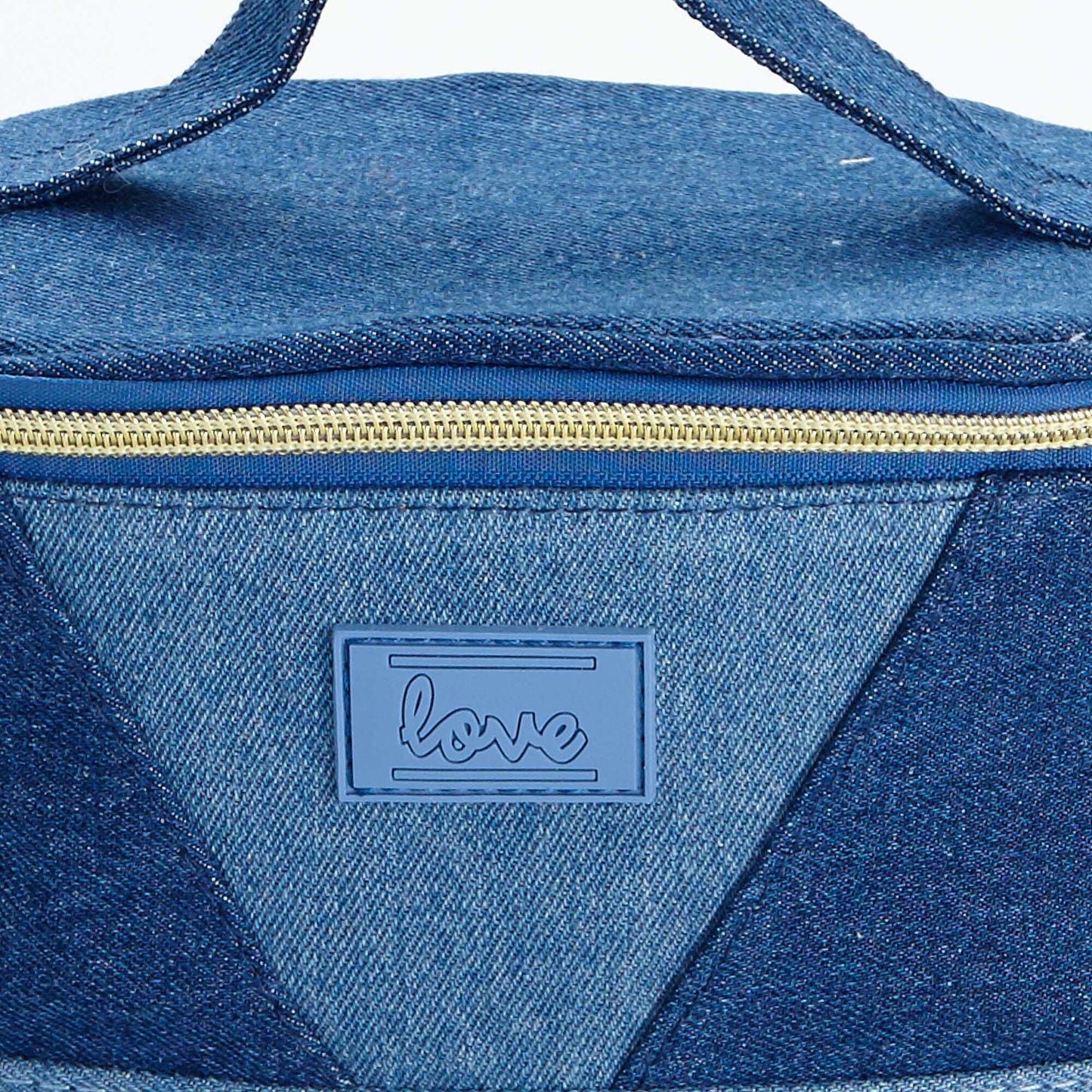 Denim effect toiletry bag BLUE