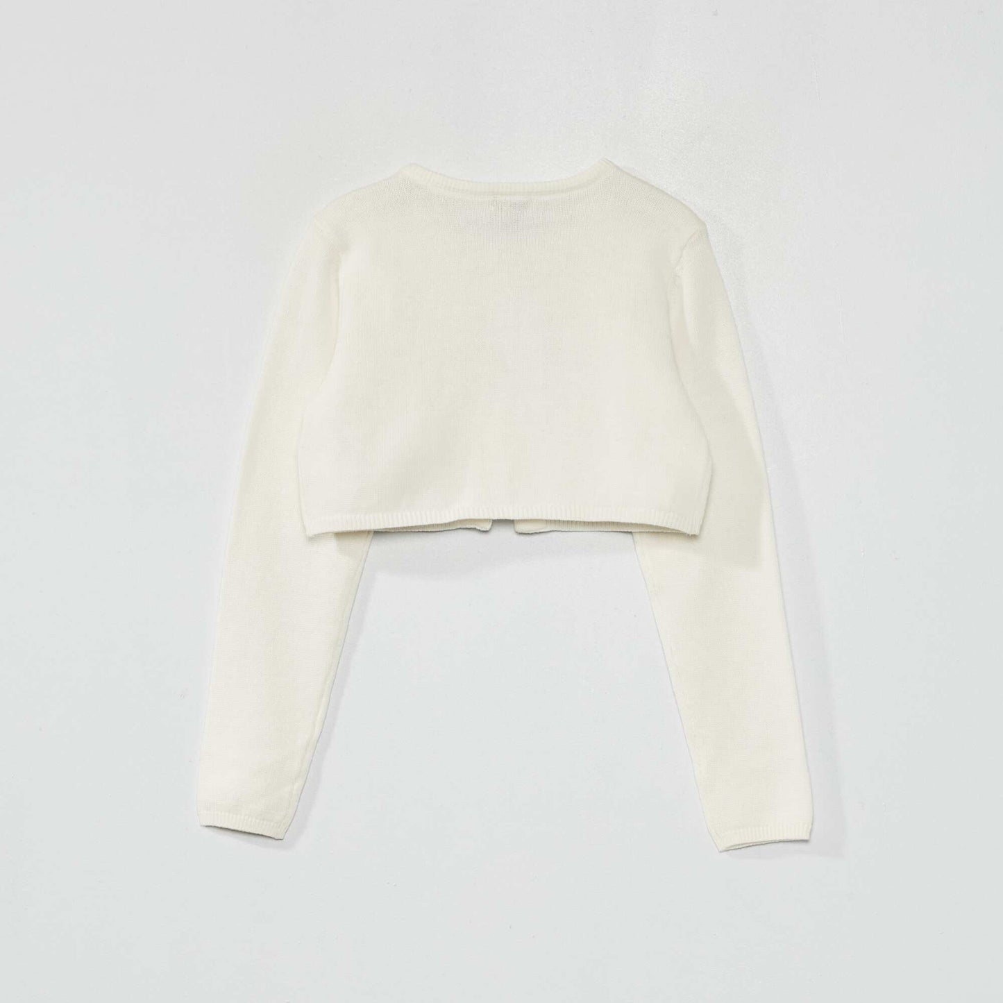 Cropped knit cardigan WHITE
