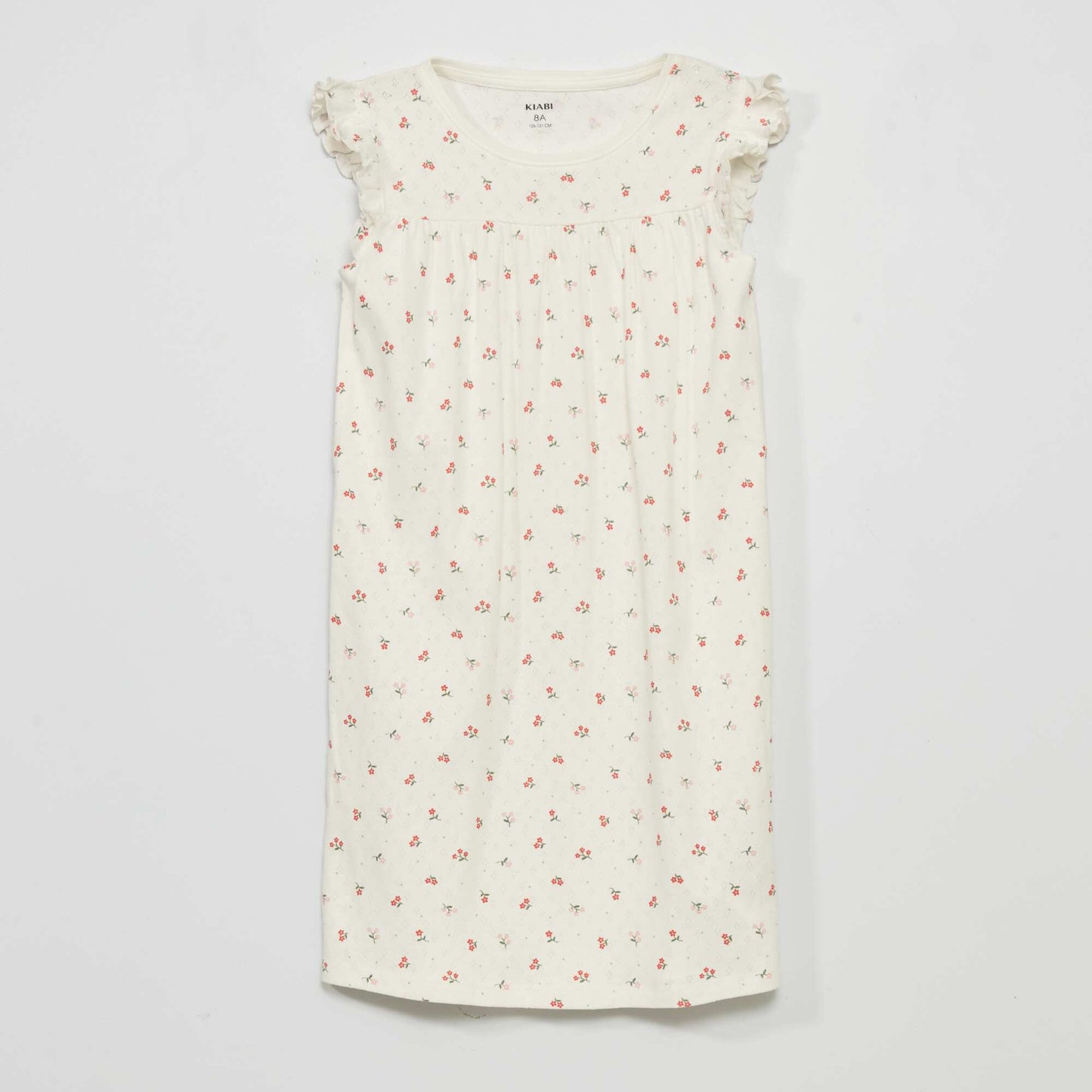 Nightshirt with ruffled sleeves WHITE