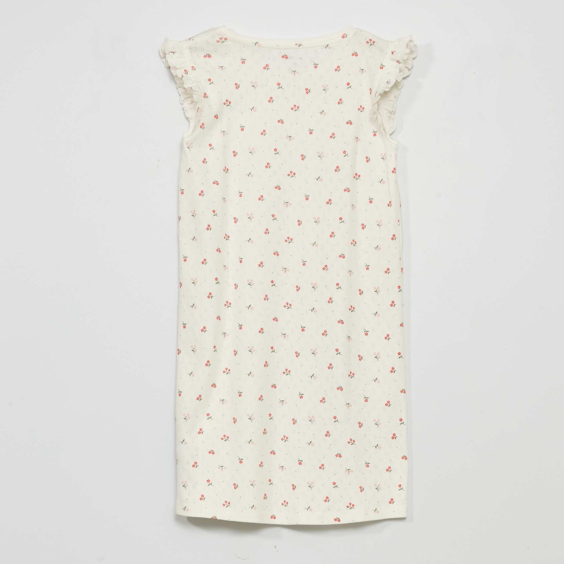 Nightshirt with ruffled sleeves WHITE