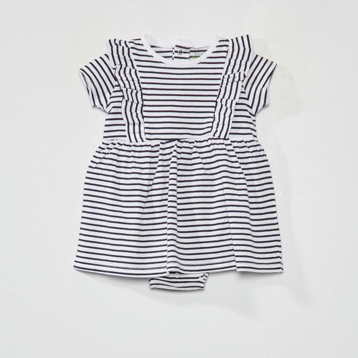 Flounced bodysuit dress WHITE