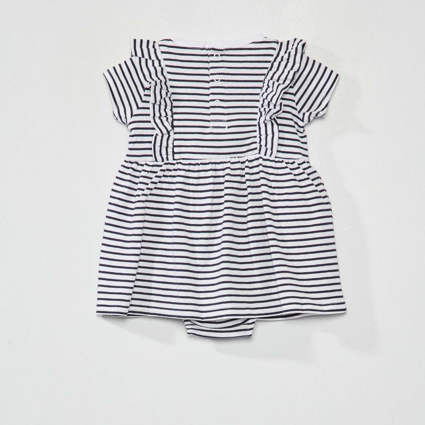 Flounced bodysuit dress WHITE