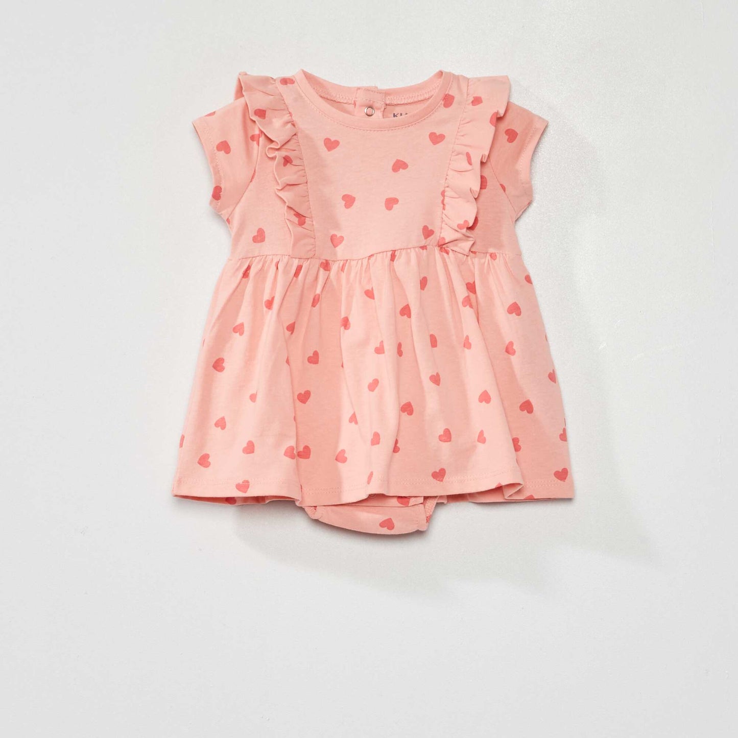 Flounced bodysuit dress PINK