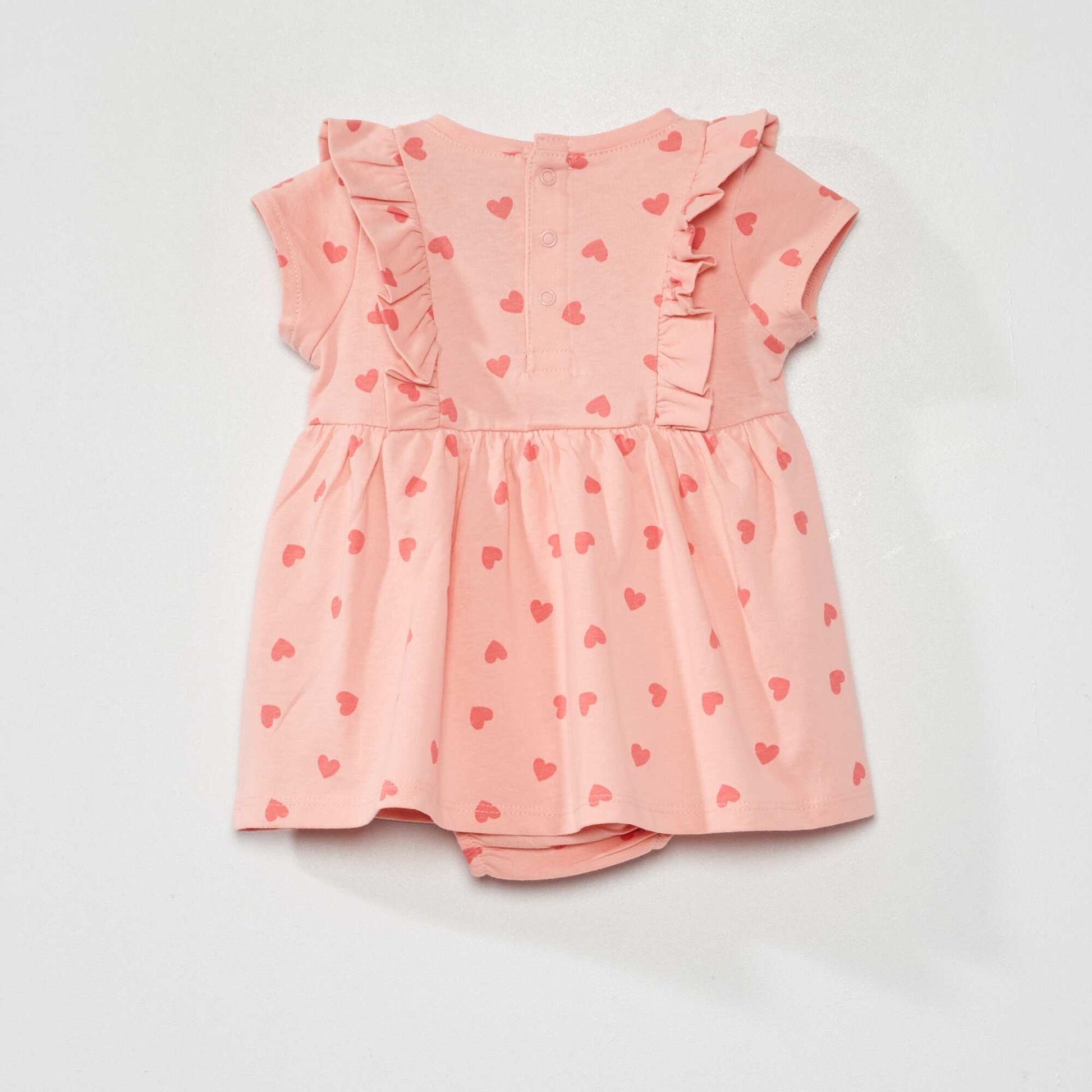 Flounced bodysuit dress PINK