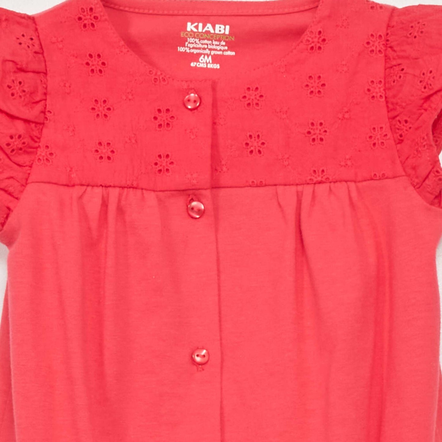 Embroidered jersey romper PINK