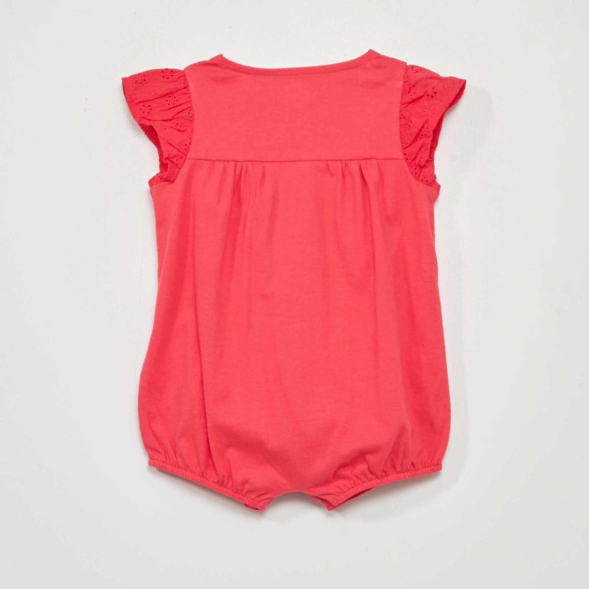 Embroidered jersey romper PINK