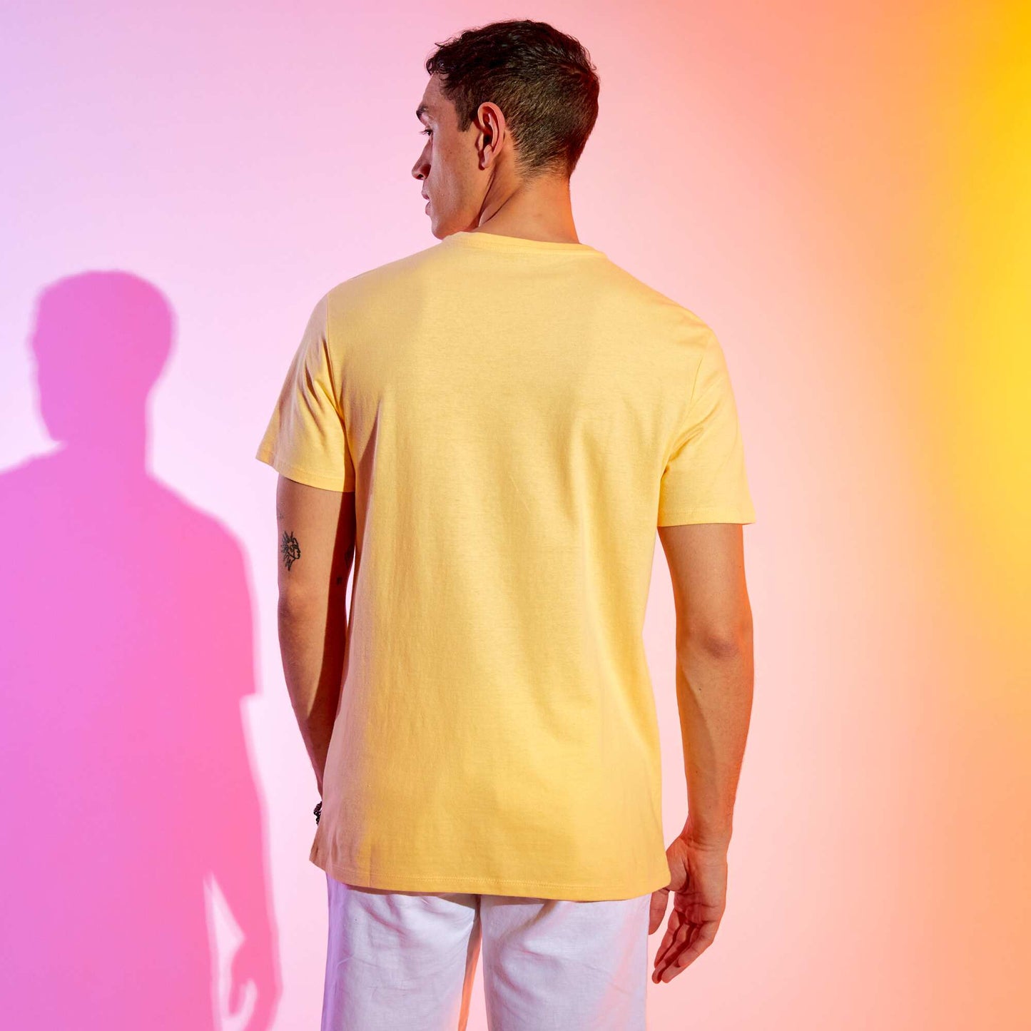 Jersey T-shirt with print YELLOW