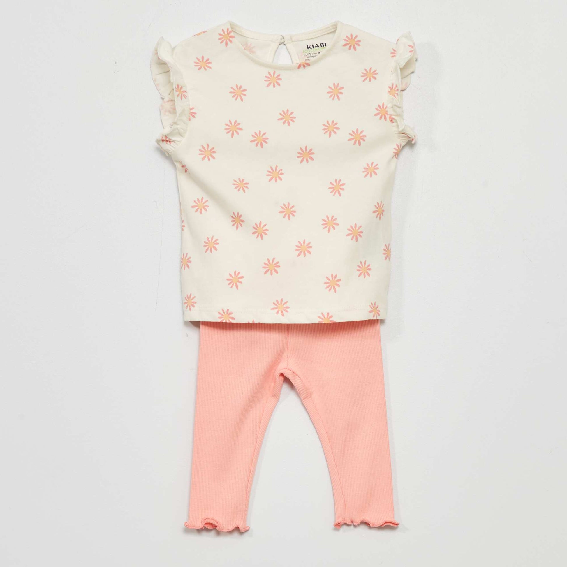 Jersey T-shirt + leggings - Two-piece set WHITE