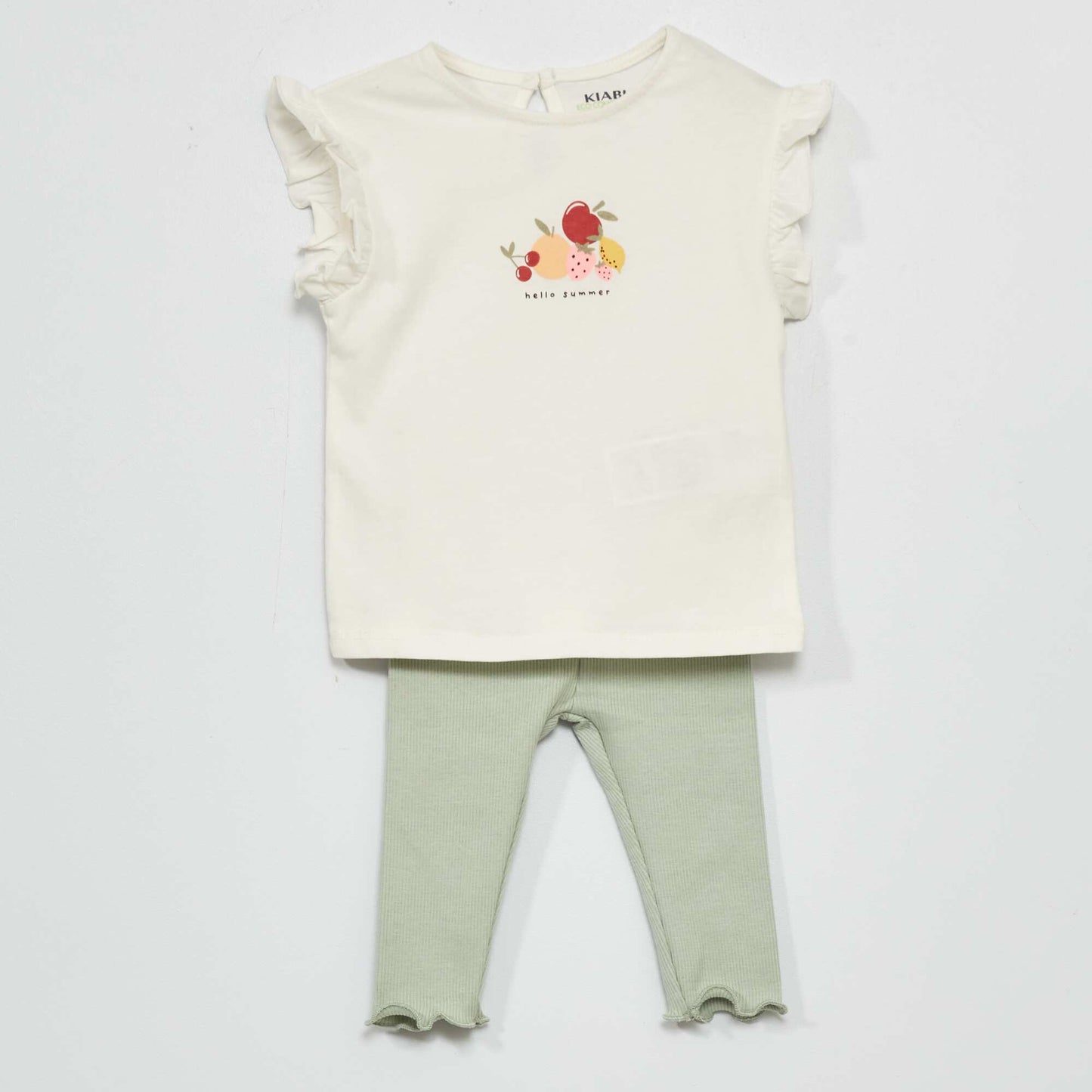 Jersey T-shirt + leggings - Two-piece set WHITE