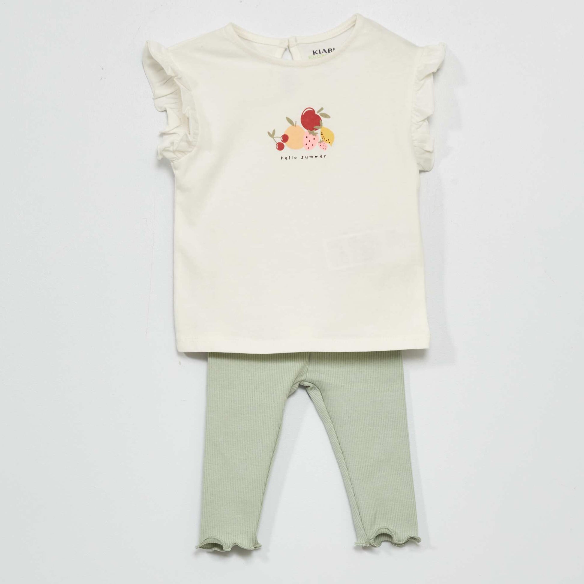 Jersey T-shirt + leggings - Two-piece set WHITE