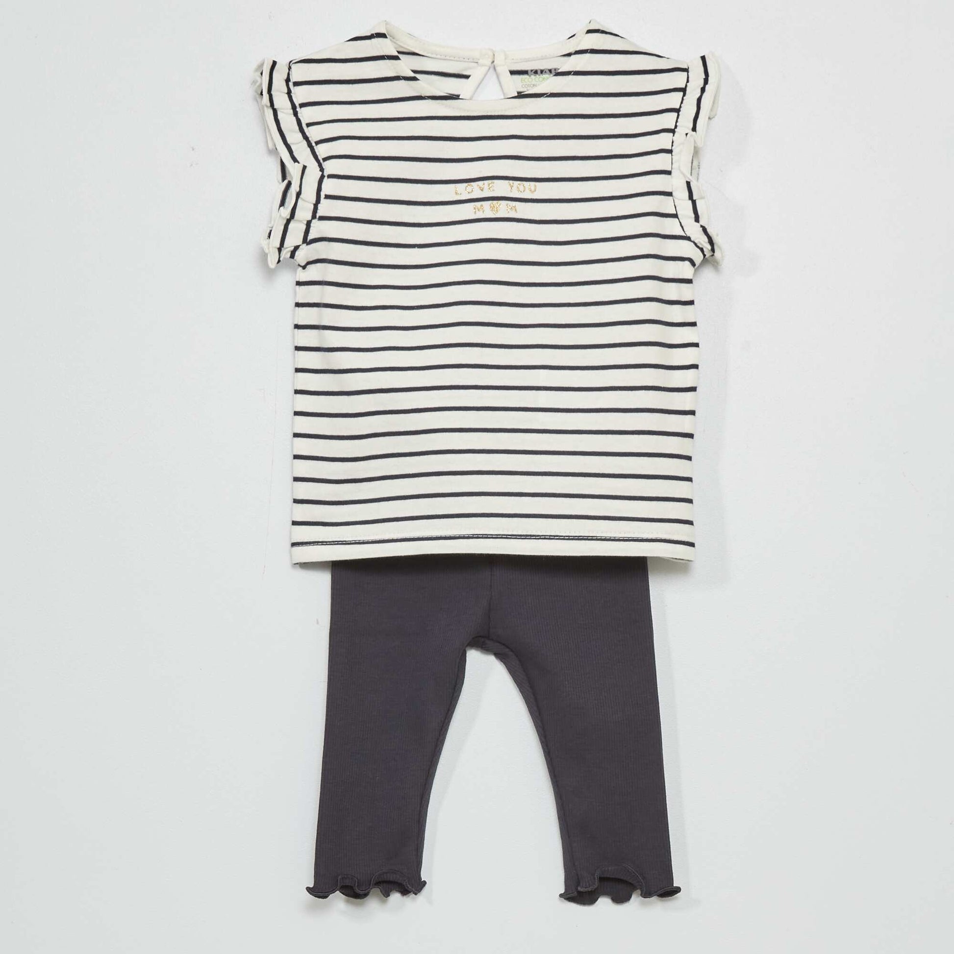 Jersey T-shirt + leggings - Two-piece set WHITE