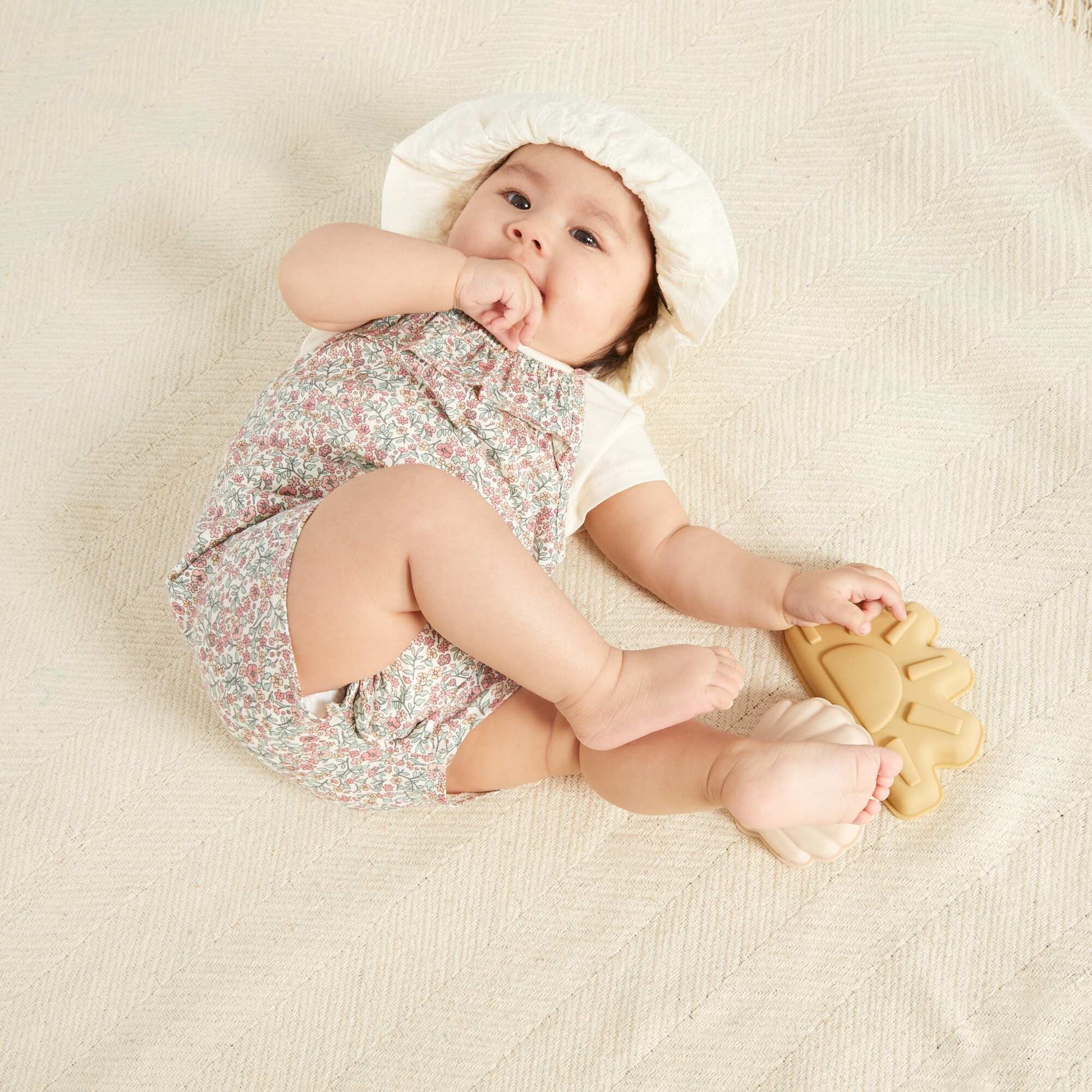 Cotton T-shirt and dungarees set WHITE