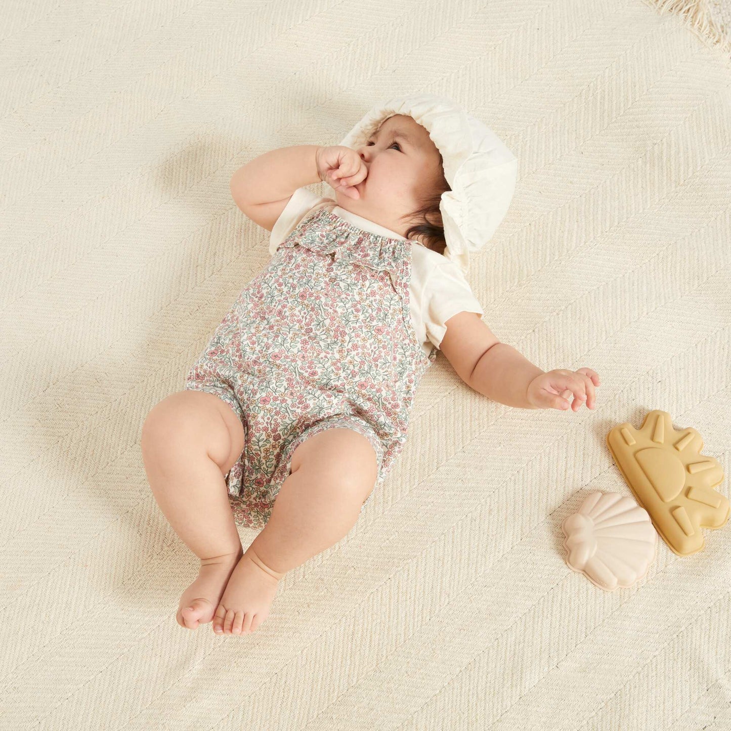 Cotton T-shirt and dungarees set WHITE