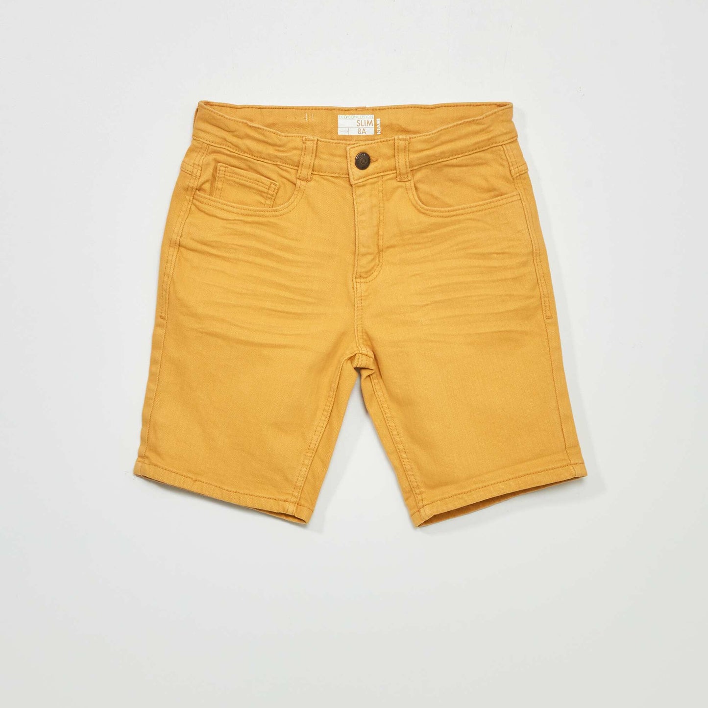 Slim-fit twill Bermuda shorts YELLOW