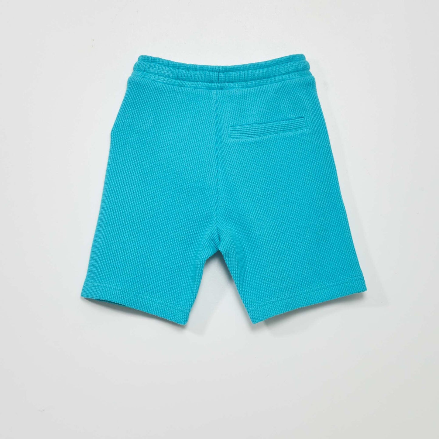 Plain waffle knit shorts BLUE