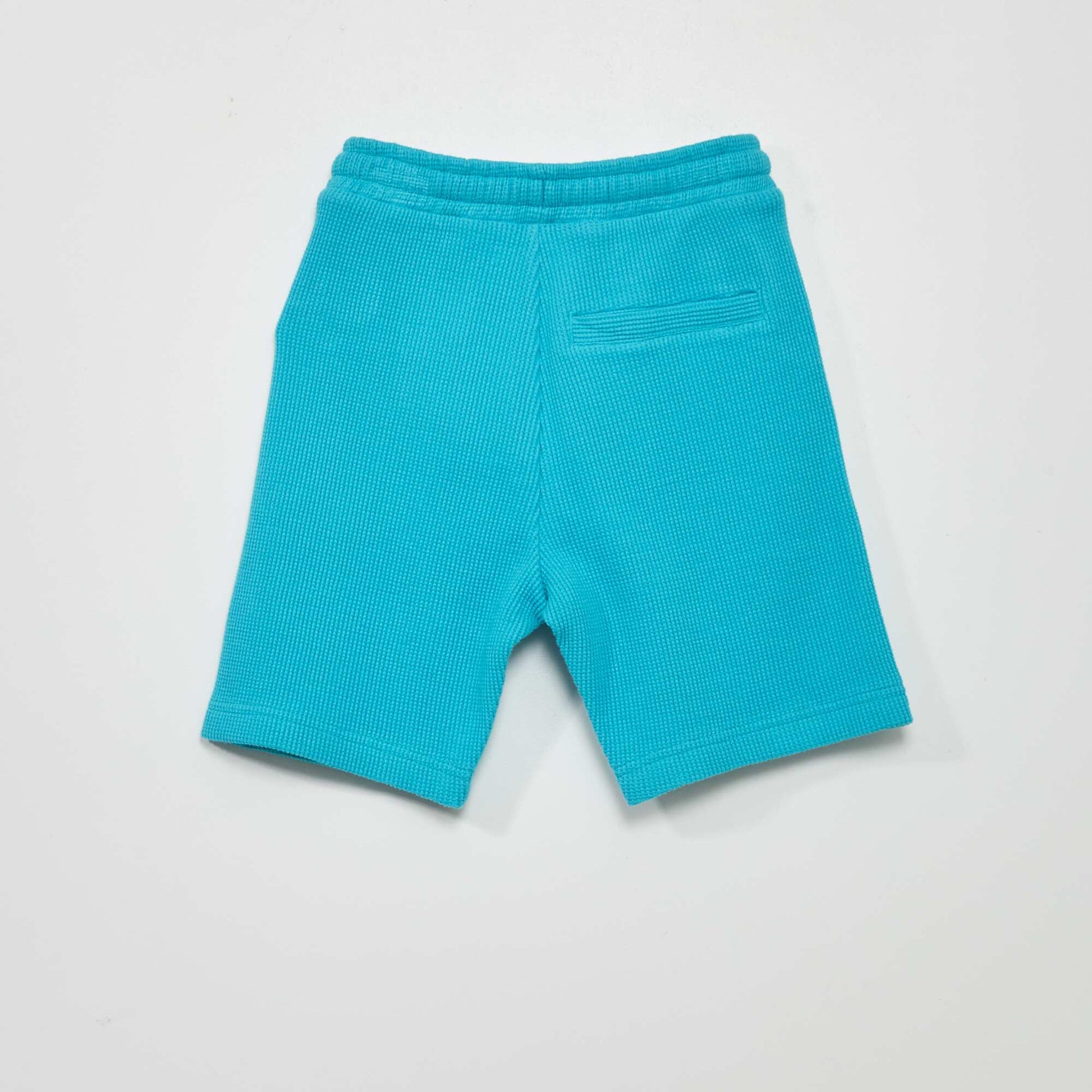 Plain waffle knit shorts BLUE