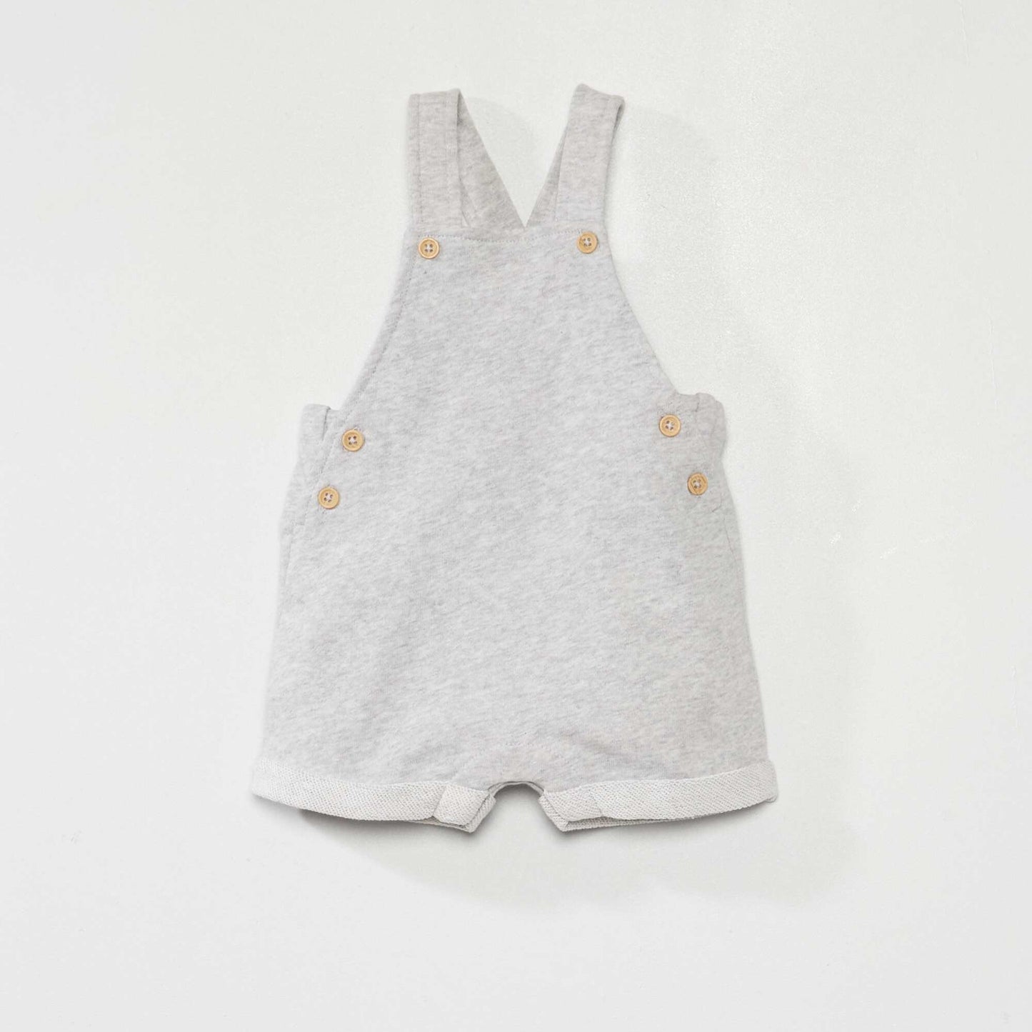 Sweatshirt fabric short dungarees GREY