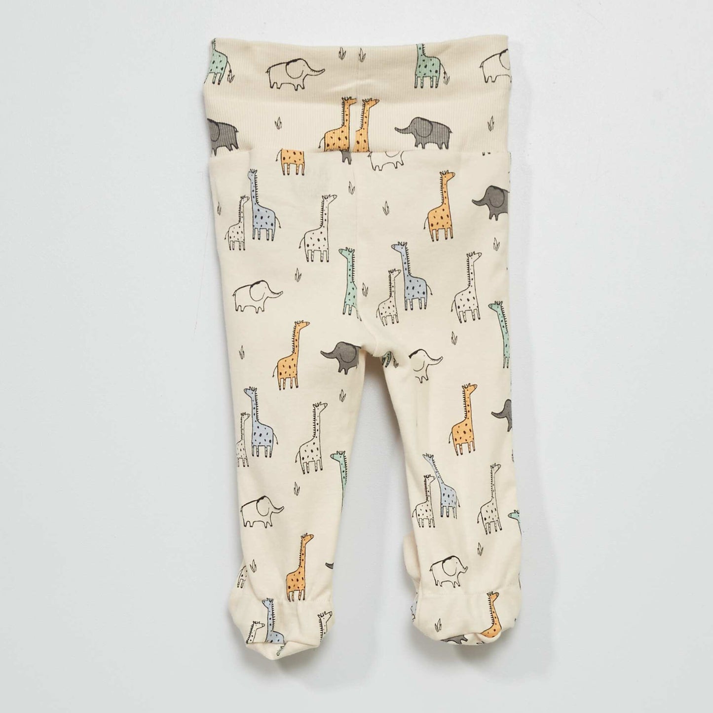 Set of two pairs of leggings with feet WHITE