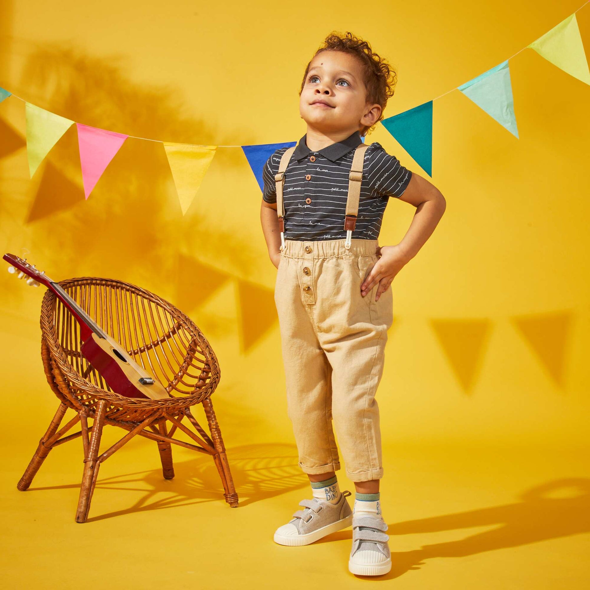 Trousers with detachable braces BEIGE