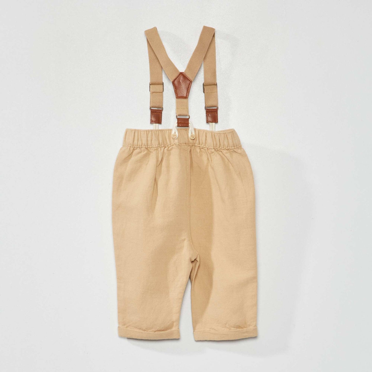 Trousers with detachable braces BEIGE