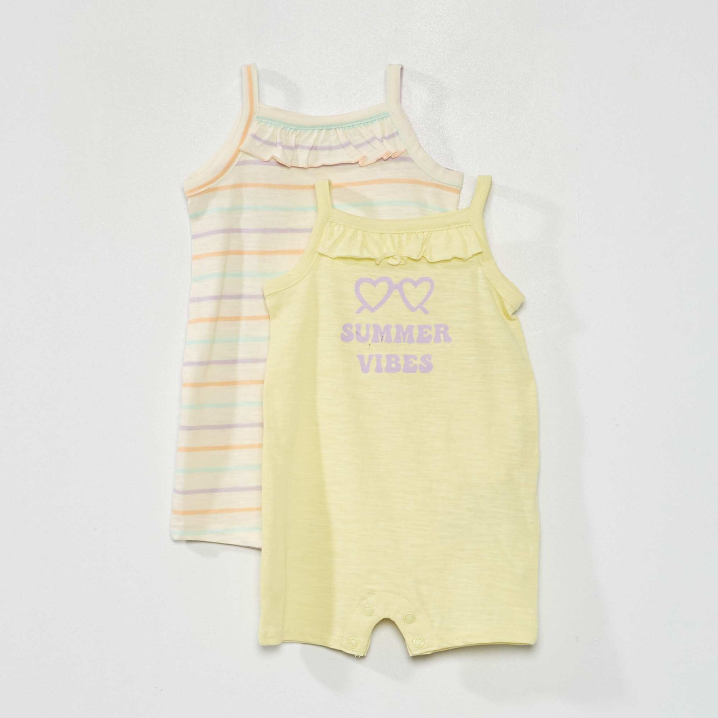 Pack of 2 strappy rompers WHITE