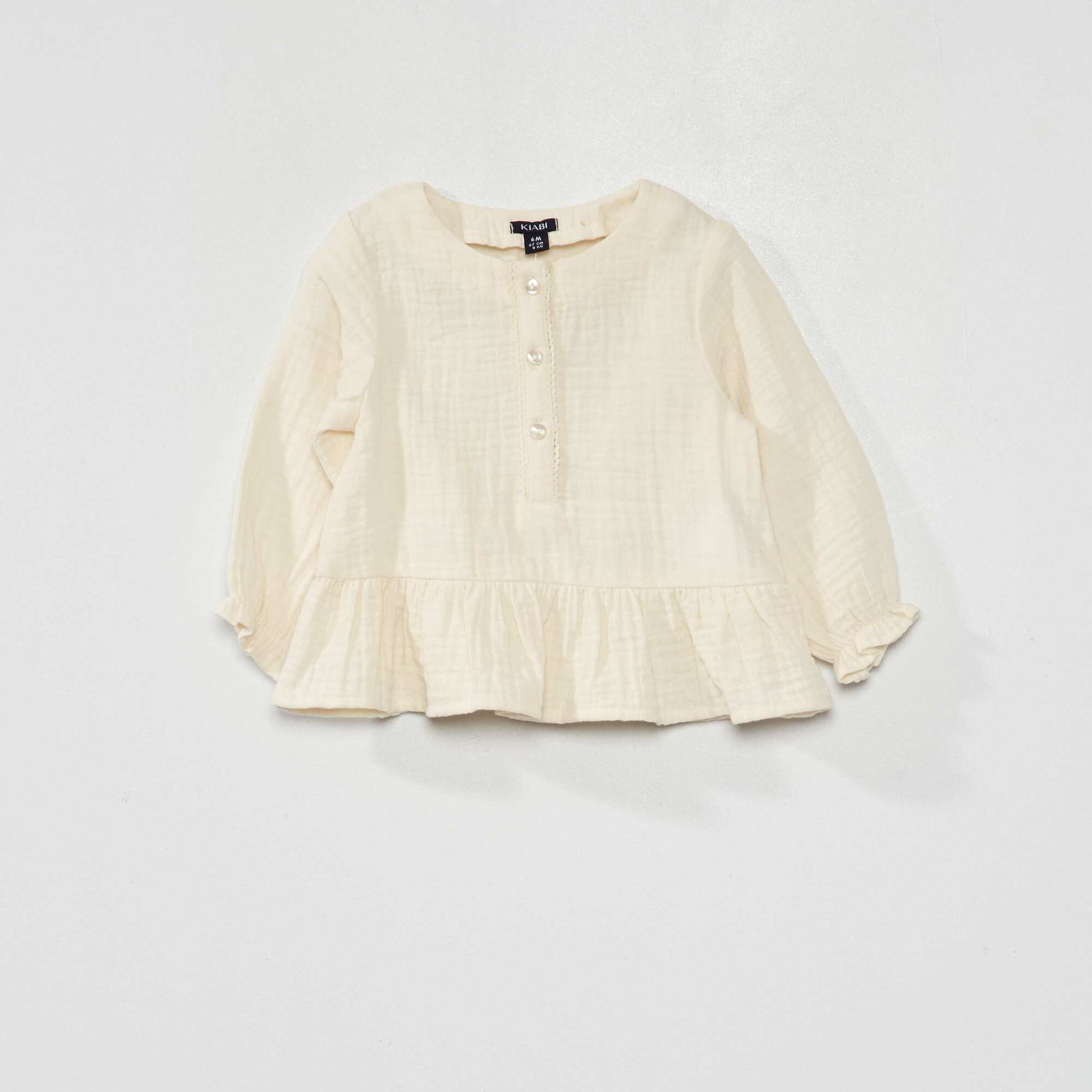 Cotton gauze blouse WHITE