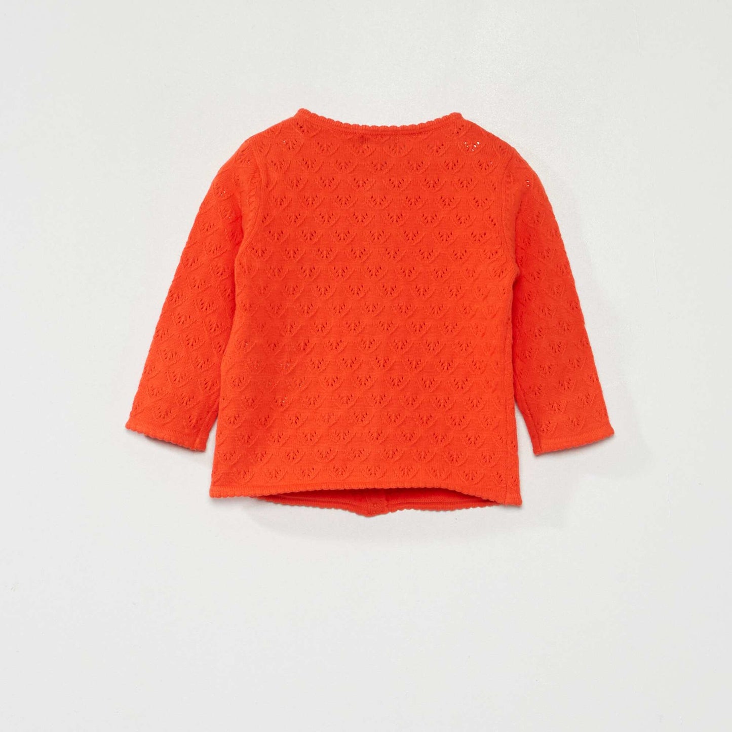 Pointelle knit cardigan ORANGE