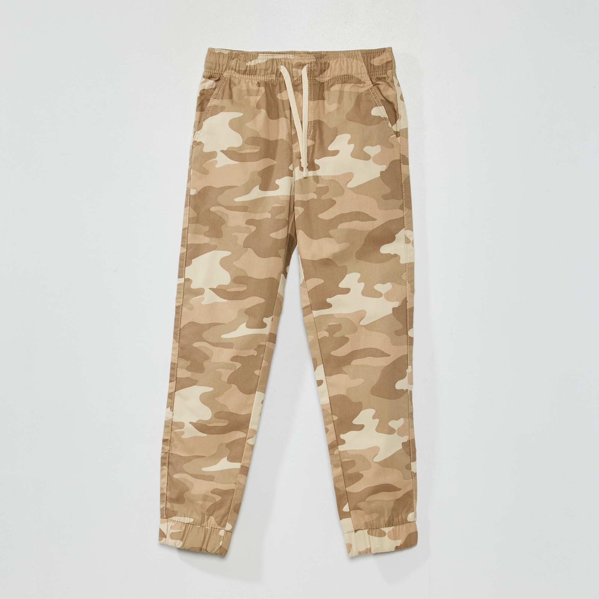 Jogging bottoms with print BEIGE