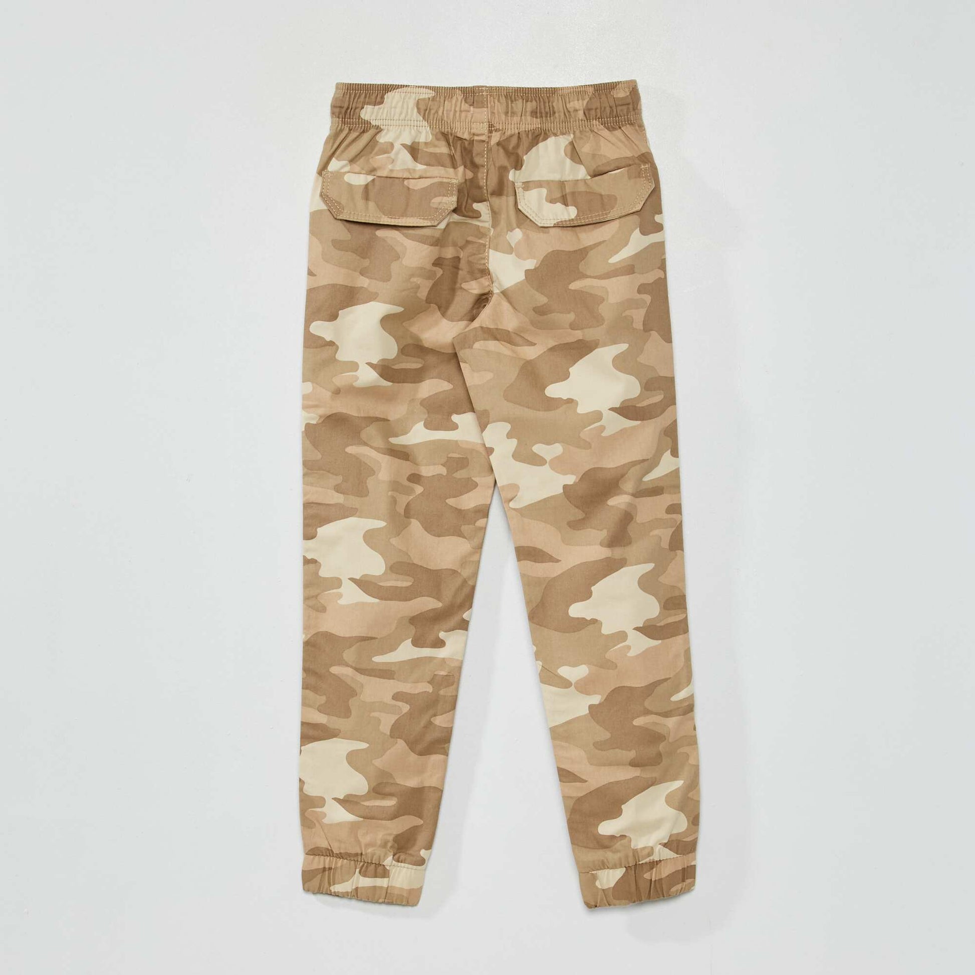 Jogging bottoms with print BEIGE