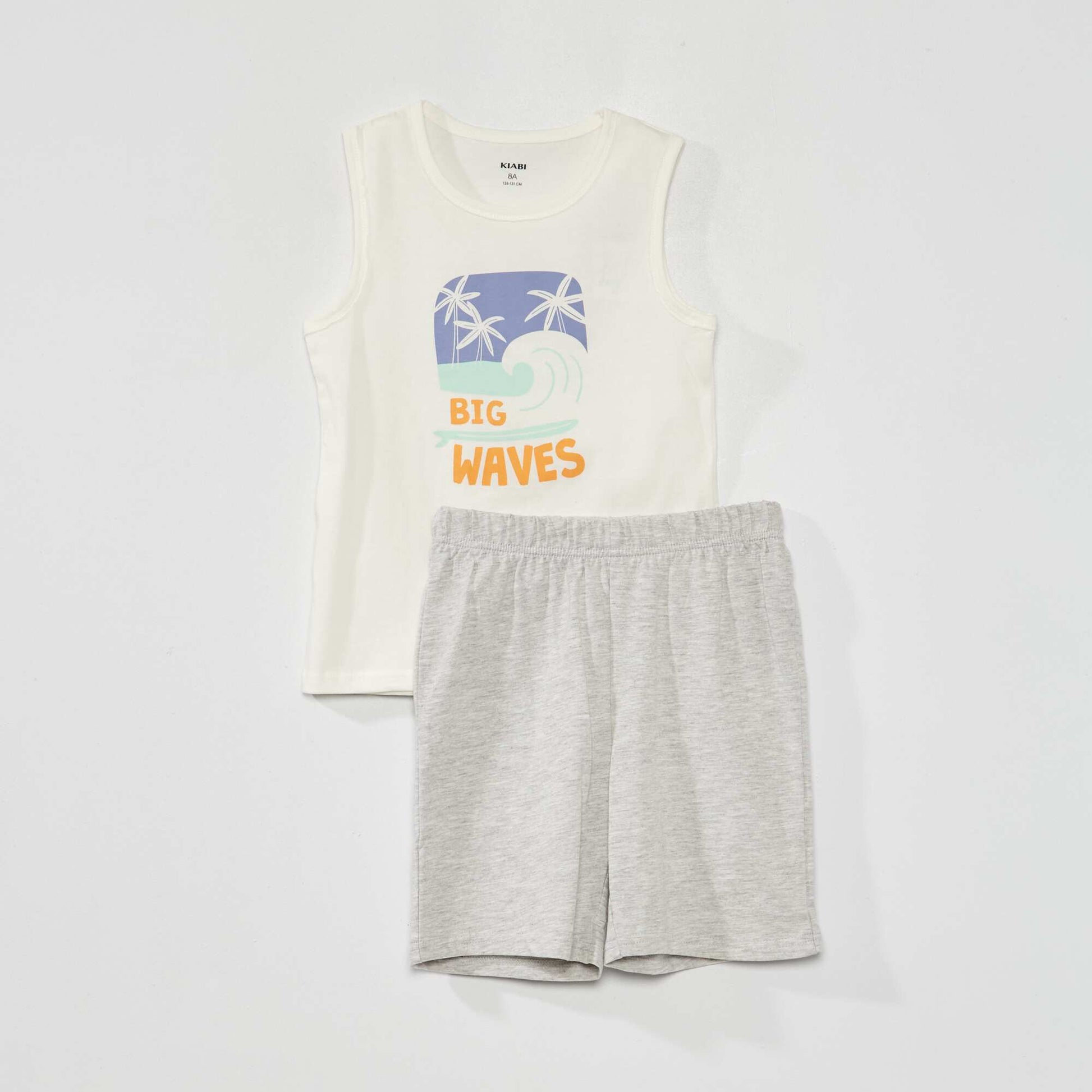 Surf shorts + vest top pyjamas - Two-piece set WHITE