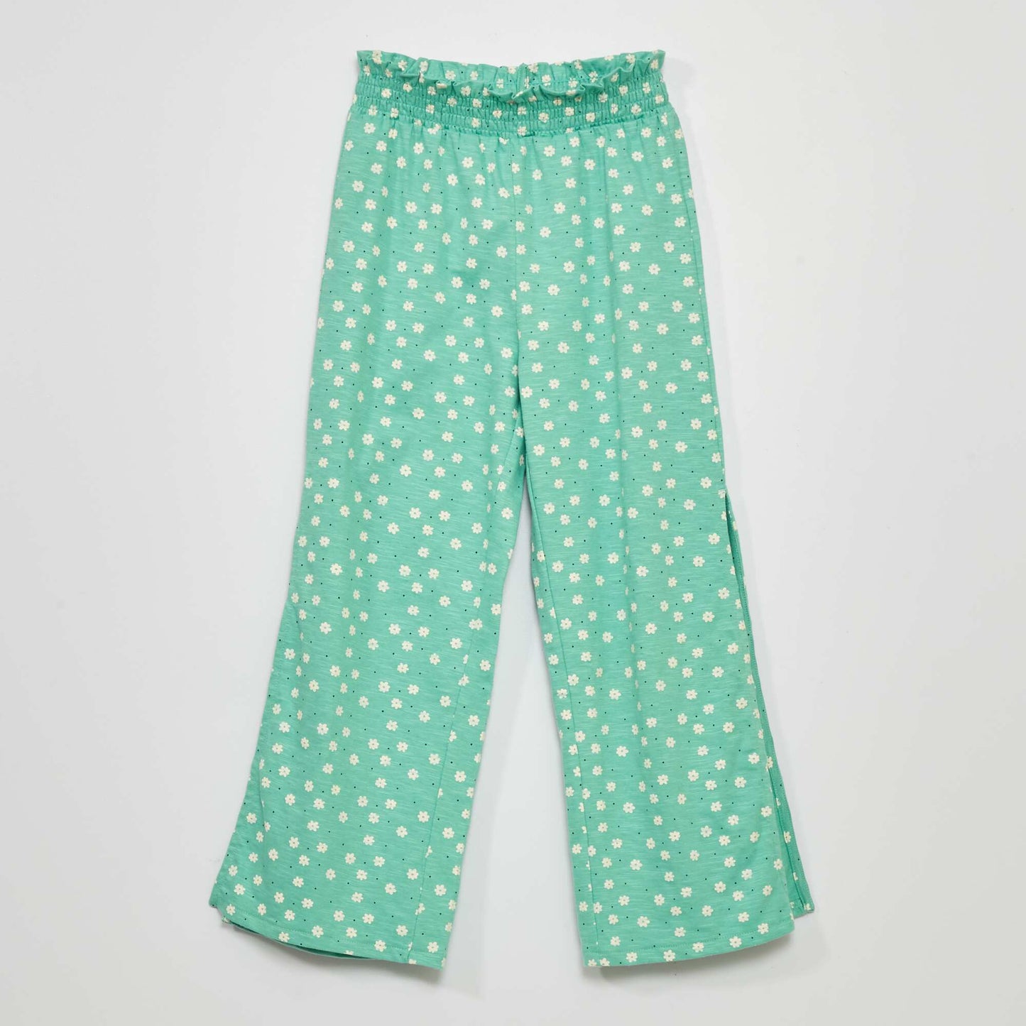 Printed wide-leg trousers GREEN