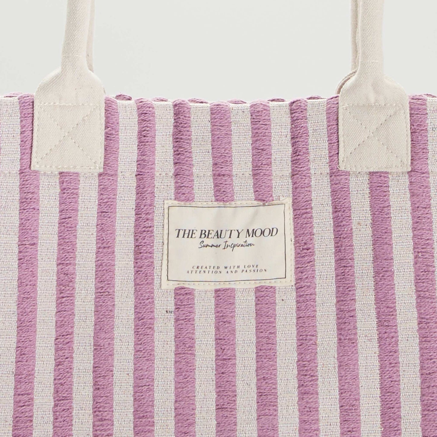 Large woven canvas tote bag PURPLE