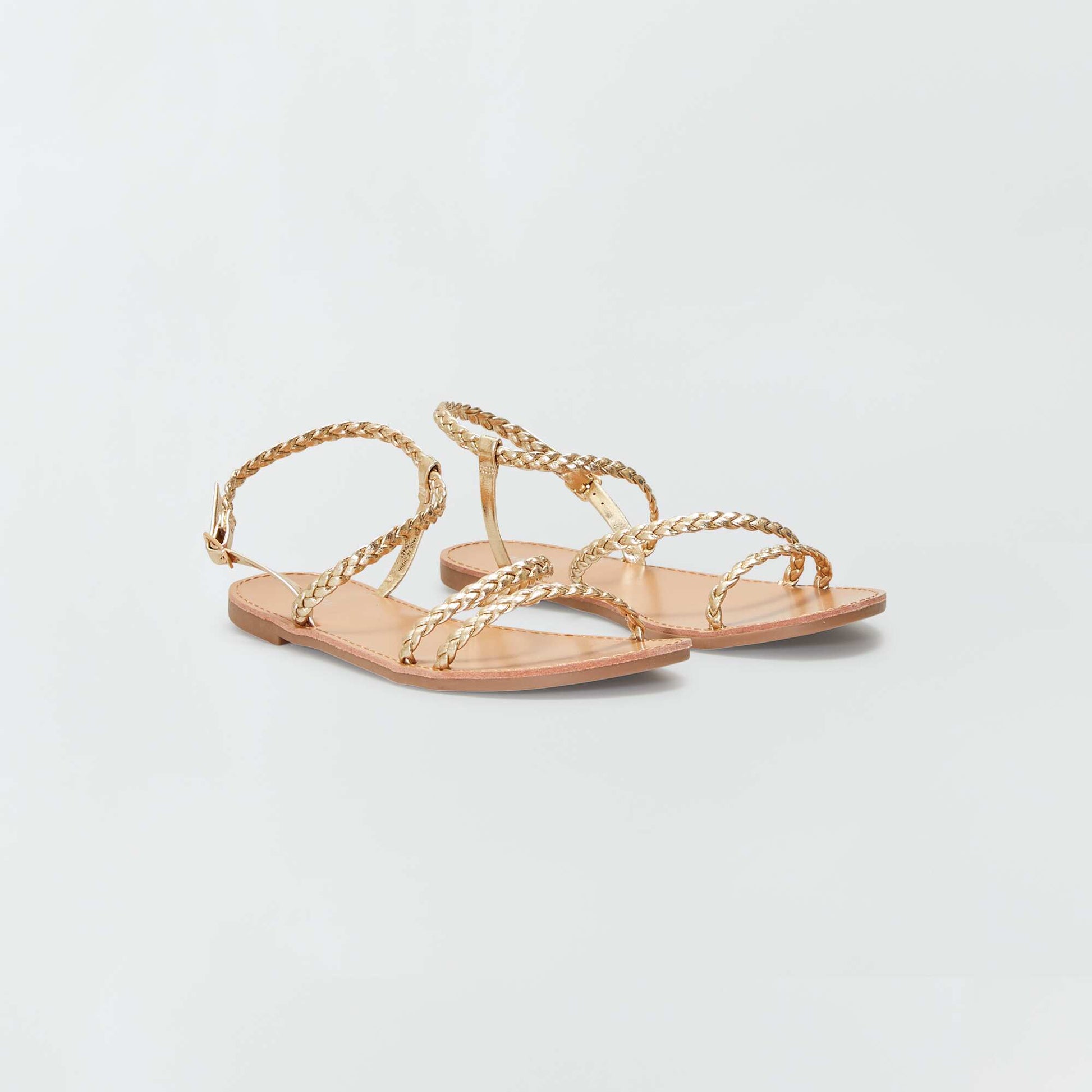 Flat strappy sandals BEIGE