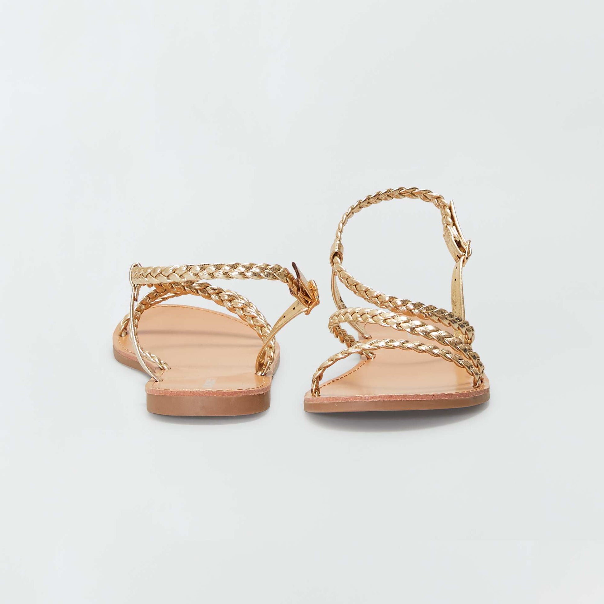 Flat strappy sandals BEIGE