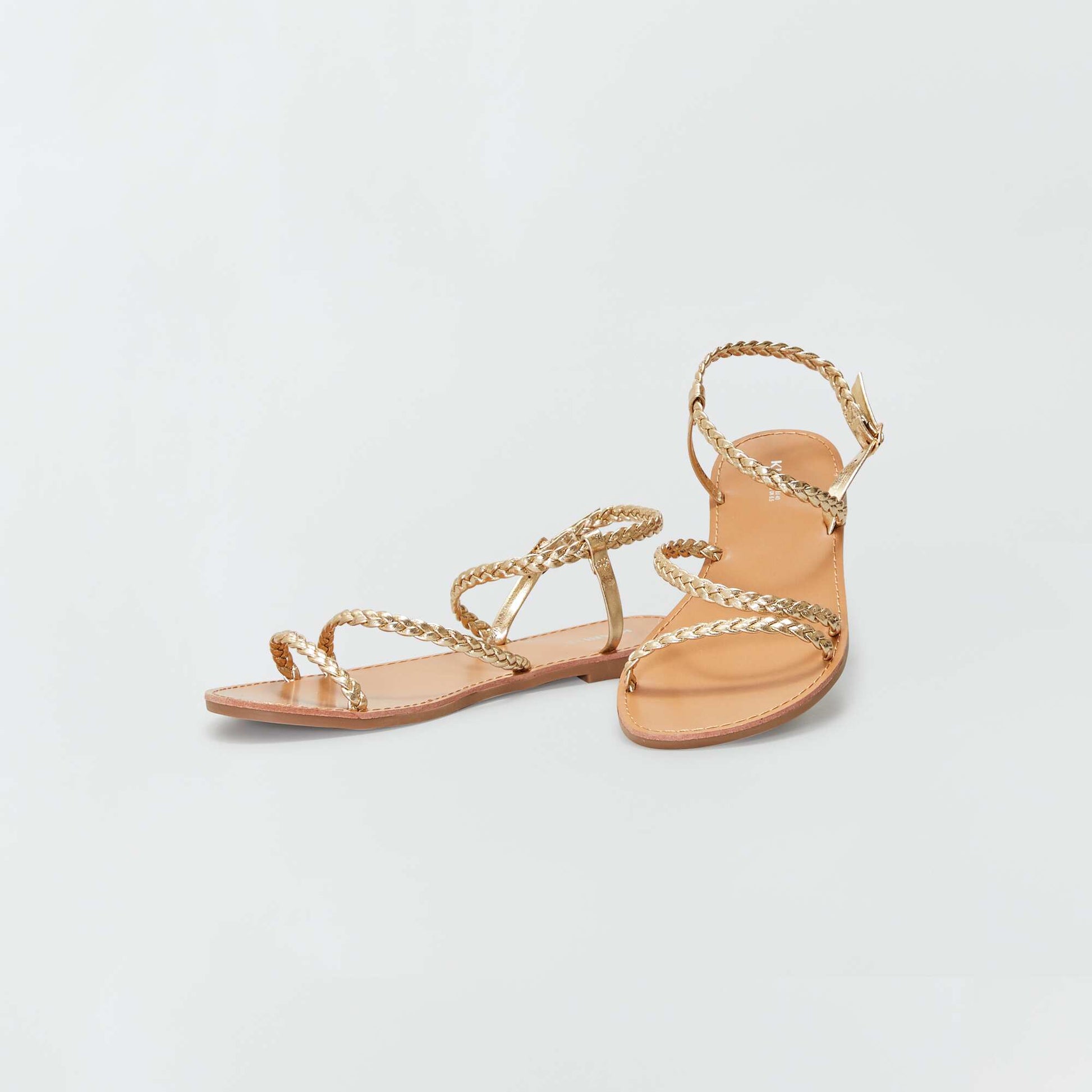 Flat strappy sandals BEIGE