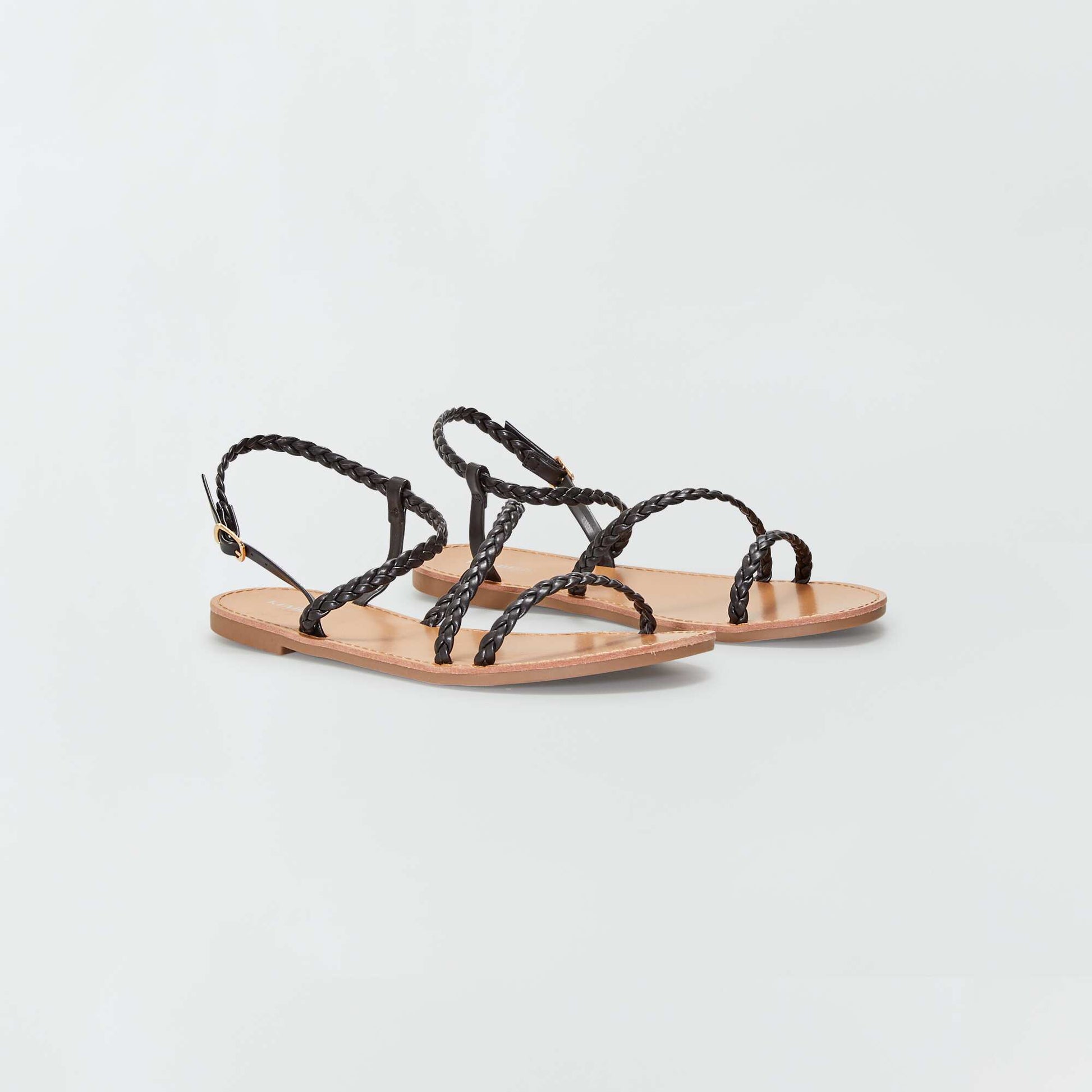 Flat strappy sandals BLACK