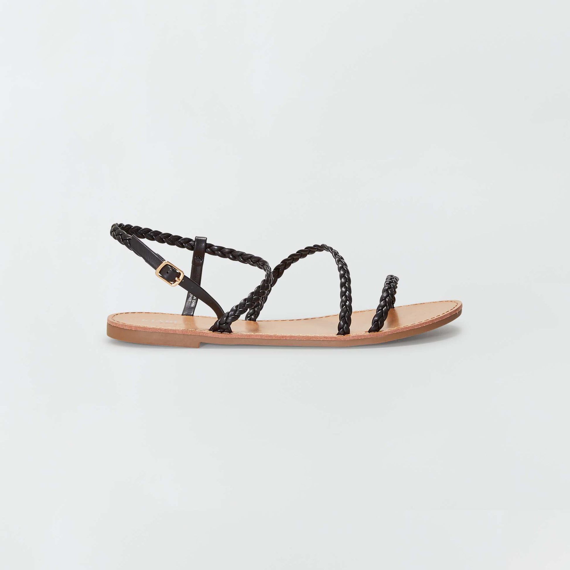 Flat strappy sandals BLACK
