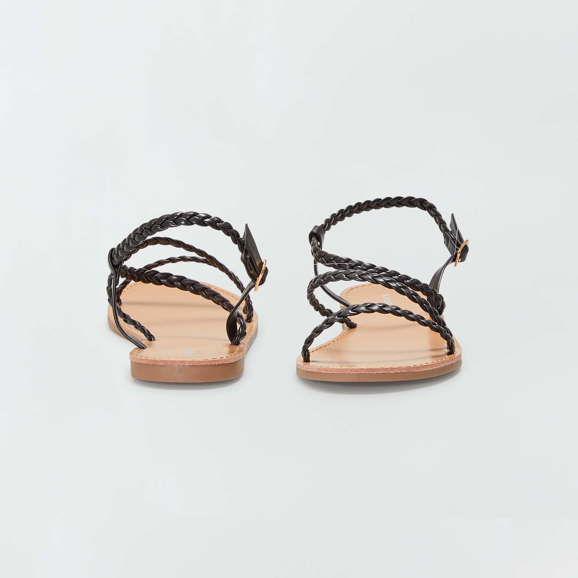 Flat strappy sandals BLACK