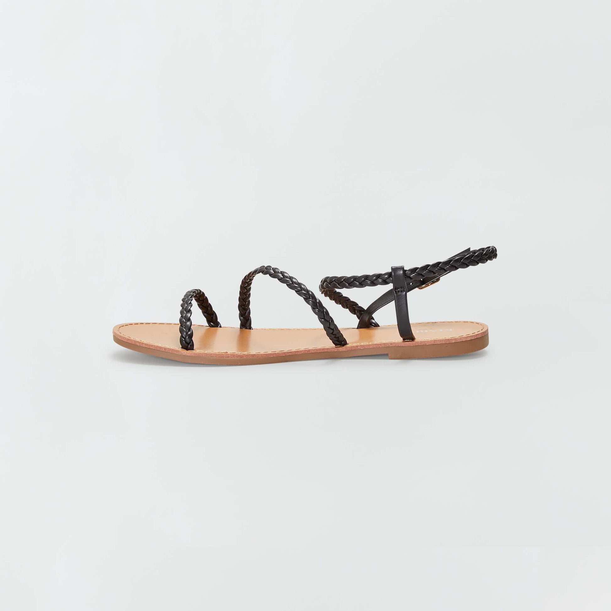 Flat strappy sandals BLACK