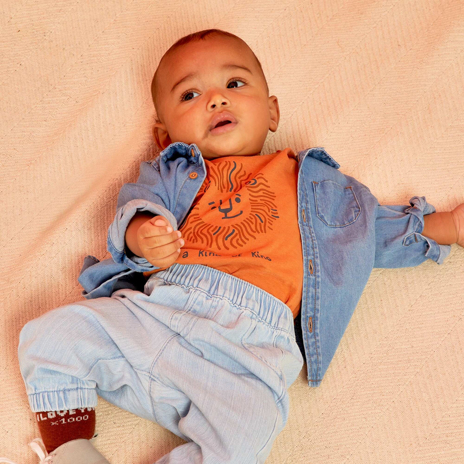 Long-sleeved denim shirt BLUE
