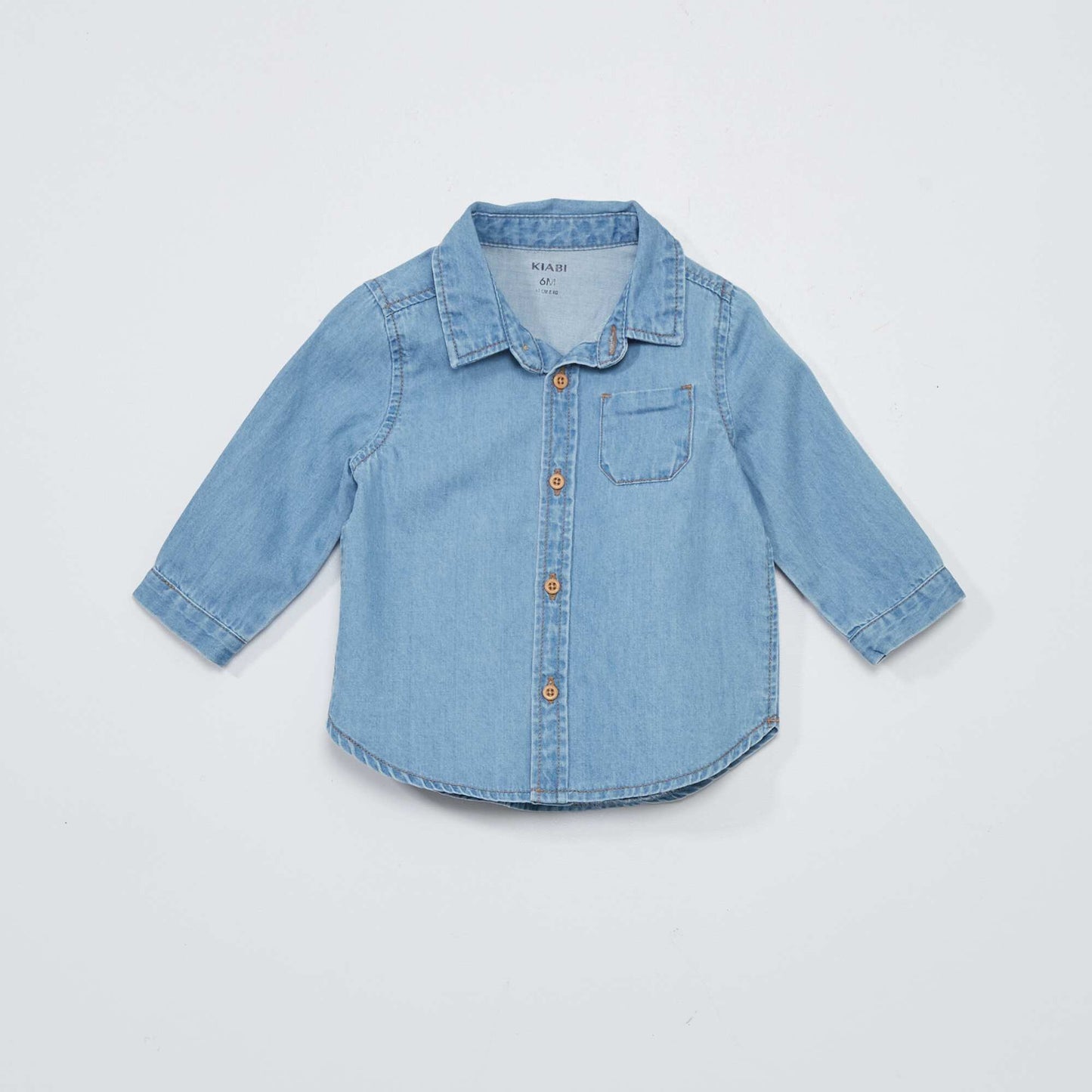 Long-sleeved denim shirt BLUE