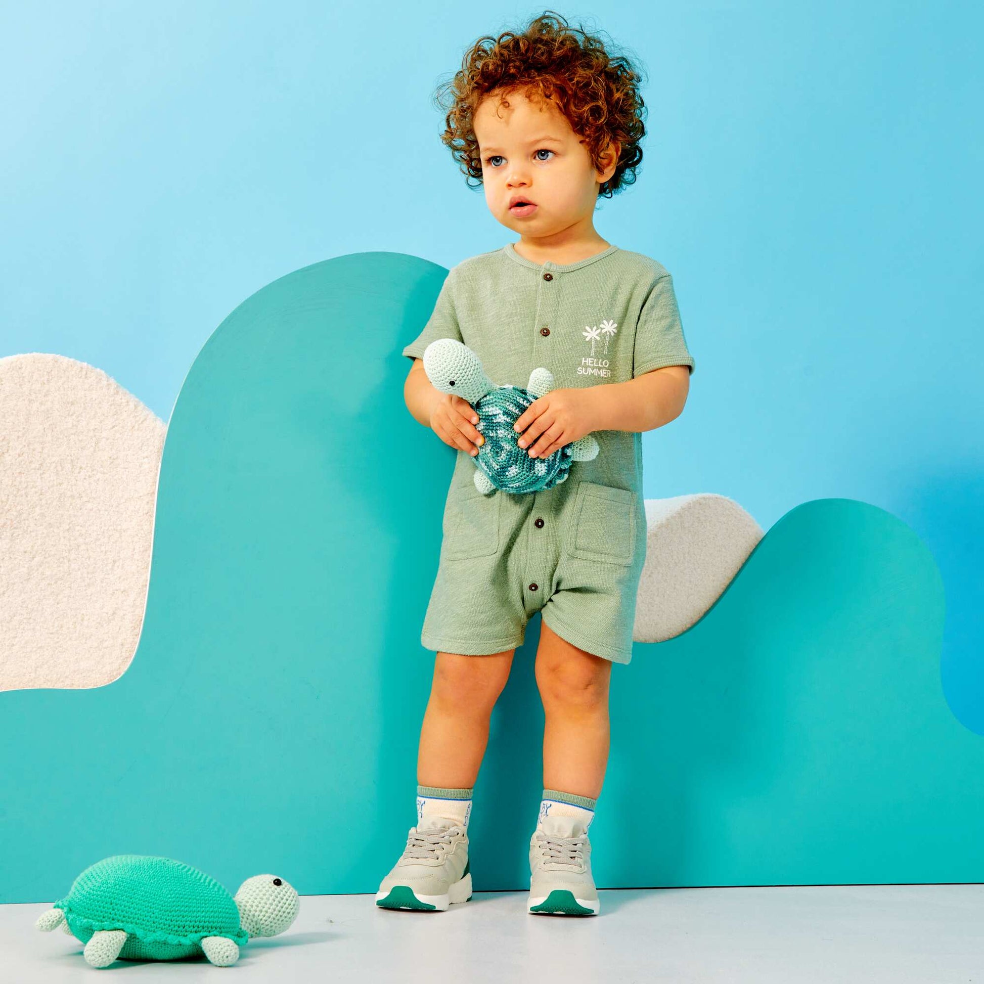 Terry knit romper GREEN