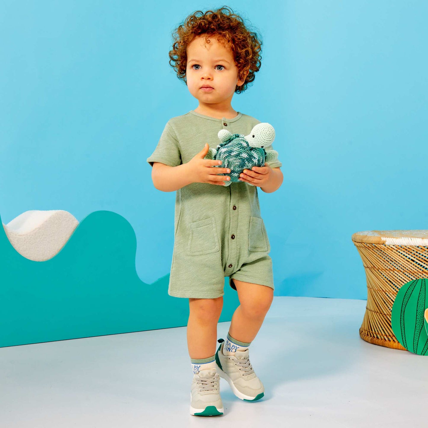 Terry knit romper GREEN
