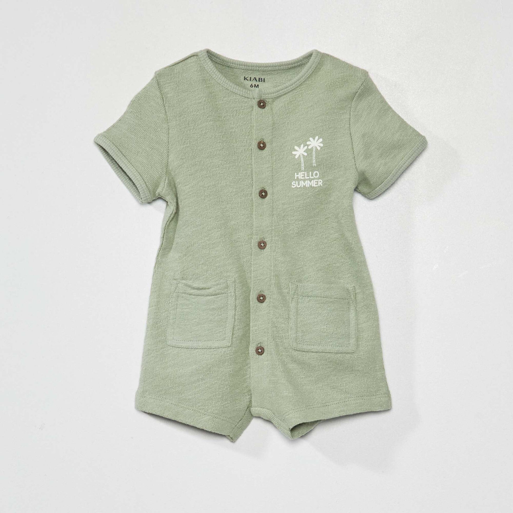 Terry knit romper GREEN