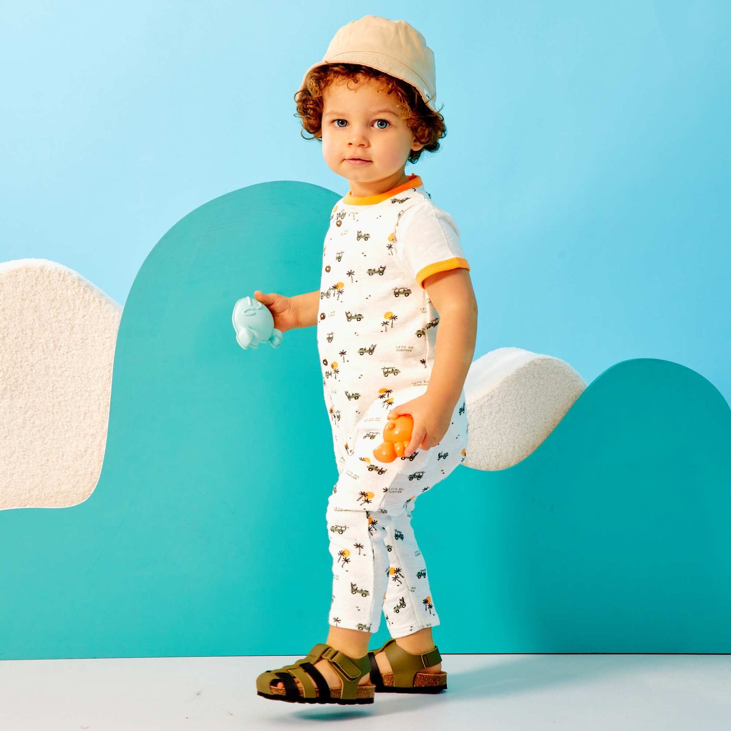 Knit romper WHITE