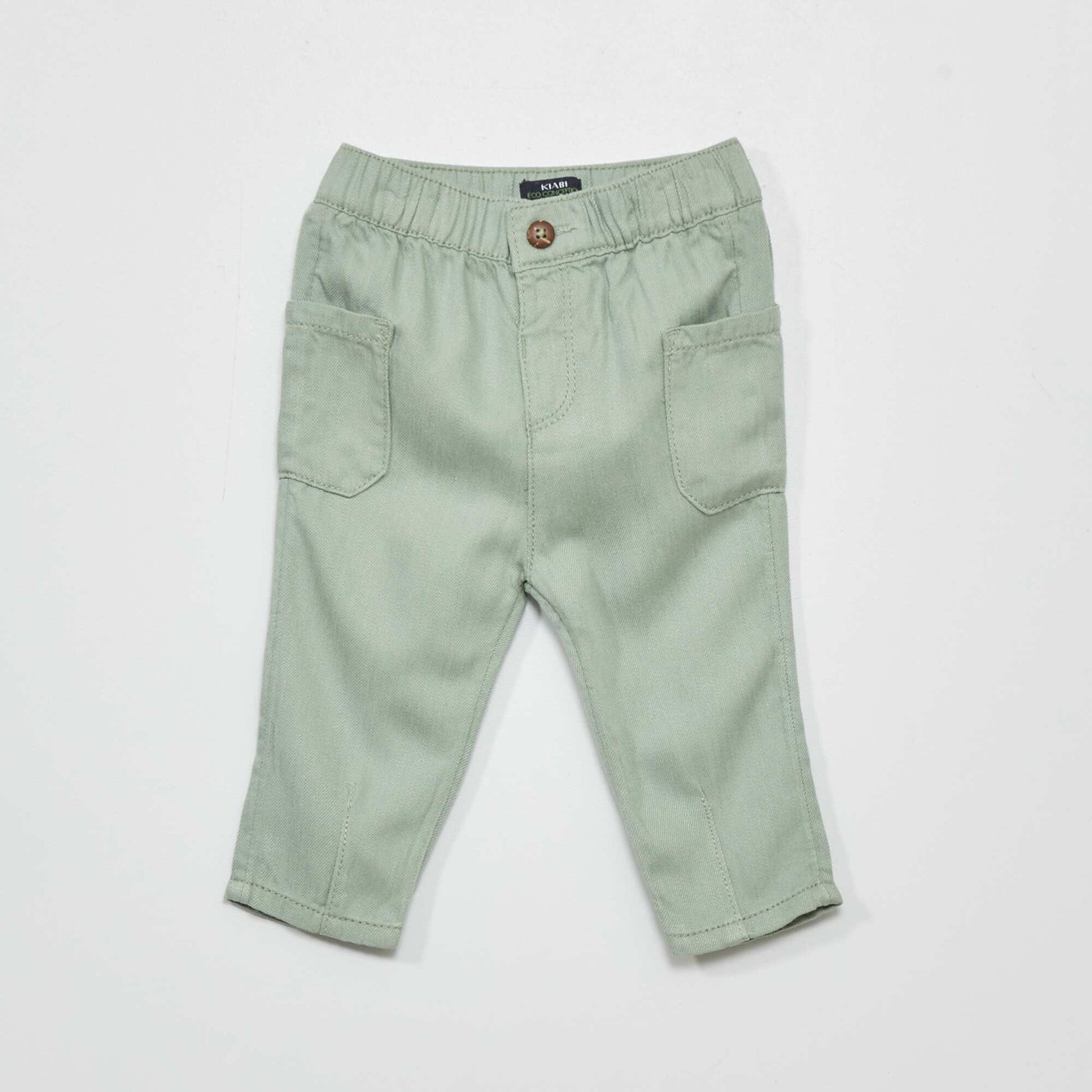 Trousers with large patch pockets GREEN