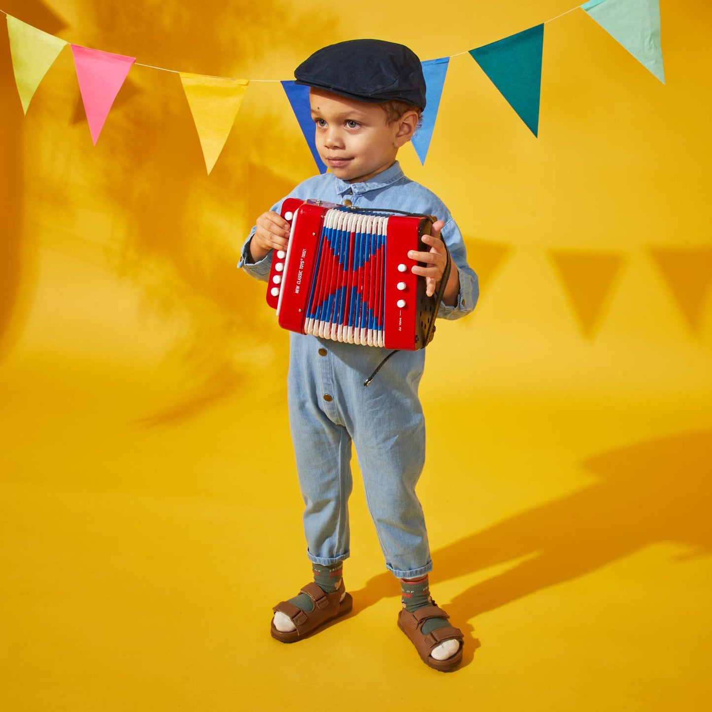 Long denim dungarees BLUE