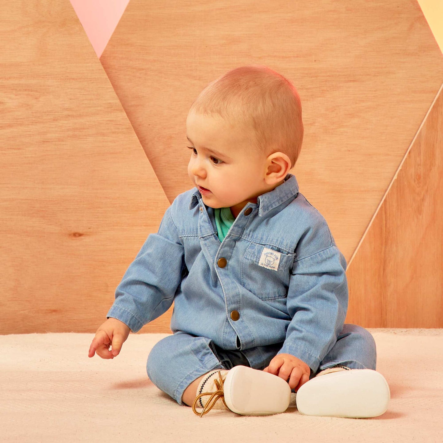 Long denim dungarees BLUE
