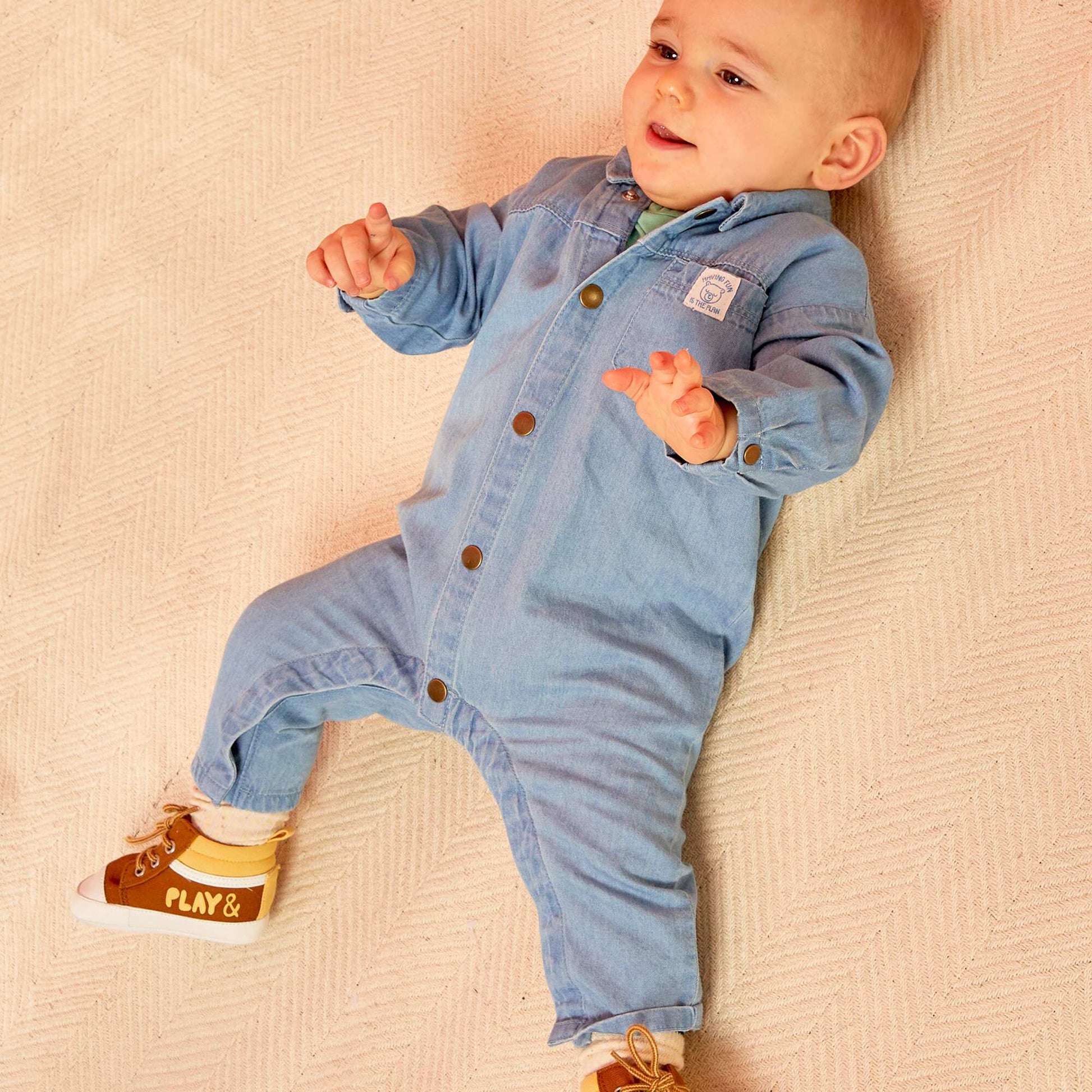 Long denim dungarees BLUE